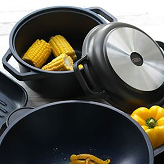 AGA Cast Aluminum 24cm Round Casserole with Skillet Lid